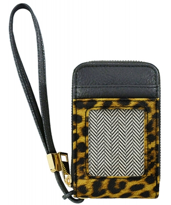 Fashion Accordion Card Holder Wallet Wristlet AD024 LEOPARD